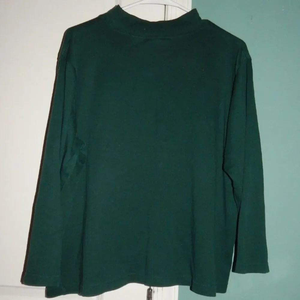 BOBBI BROOKS WOMAN plus size 14W/16W vintage forest green mock neck long sleeve - Picture 7 of 7